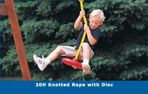 Knotted Rope Disc Swing from Rainbow